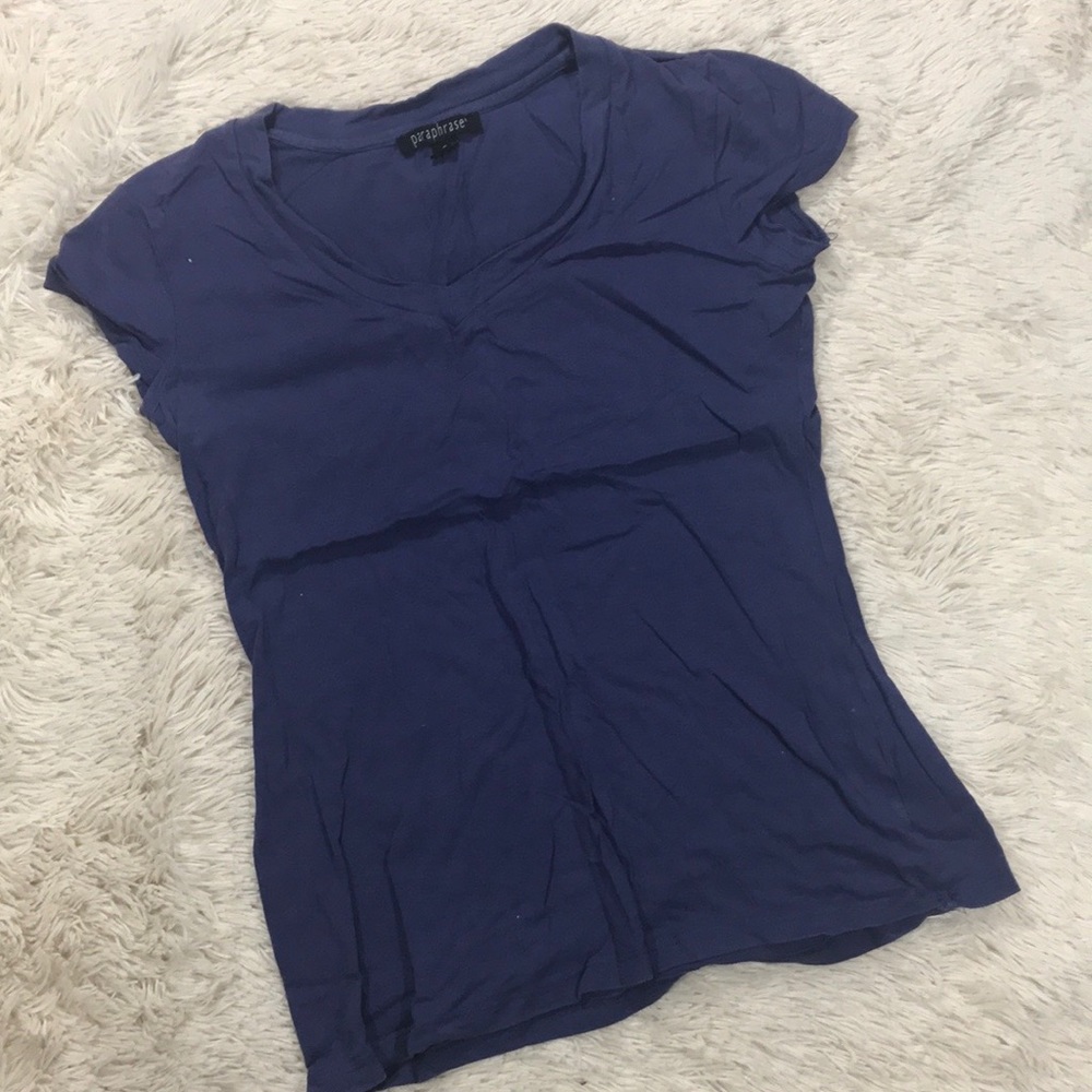 Paraphrase Solid Purple Short Sleeve T Shirt